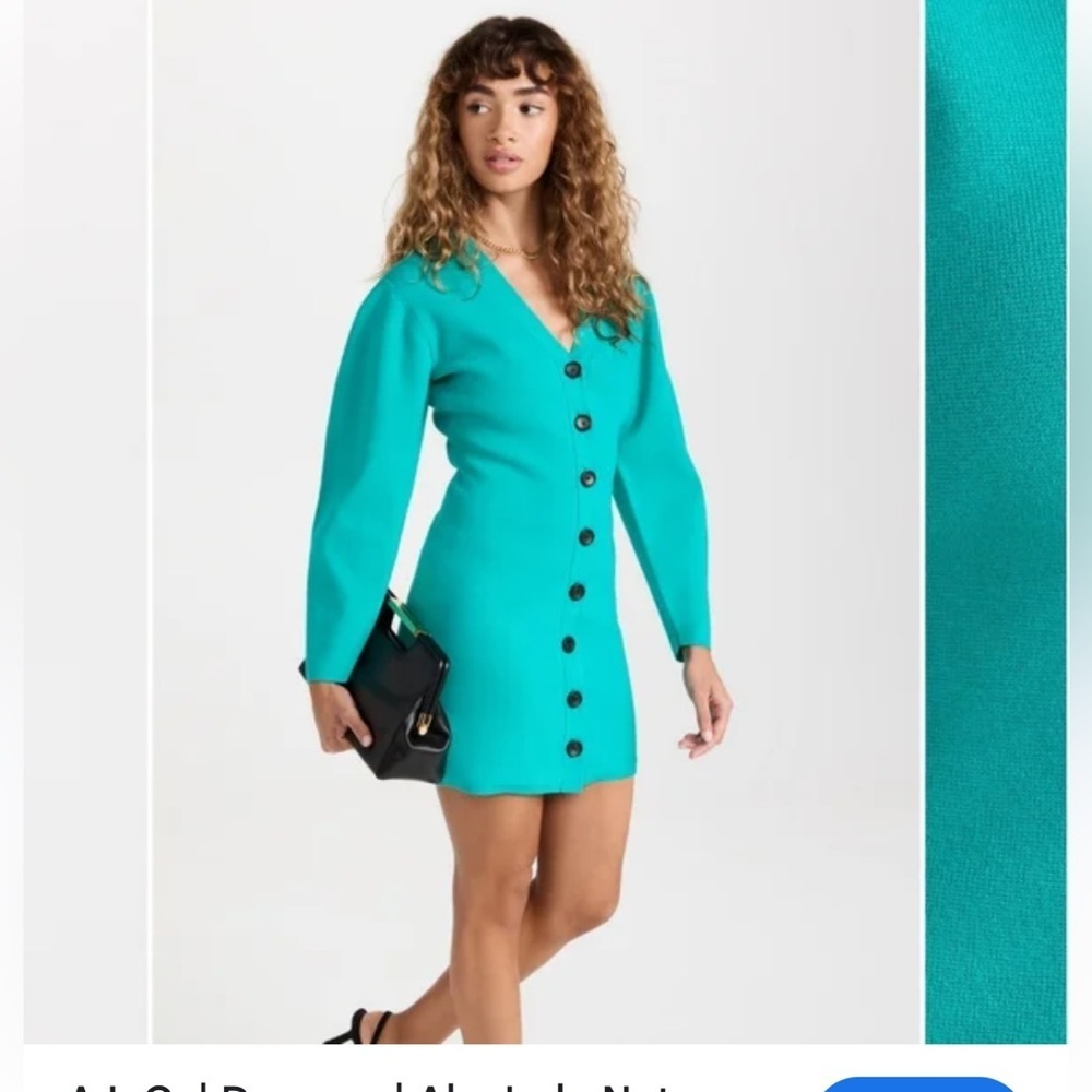 A.L.C. Vibrant Blue Buttoned Sweater Dress